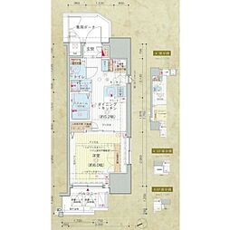 エステムプラザ愛宕虎ノ門レジデンス 1DKの間取図画像