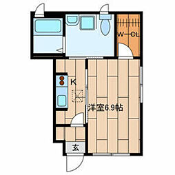 GraceSakurajosui 1Kの間取図画像