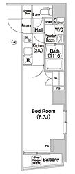 コンフォリア押上 1Kの間取図画像