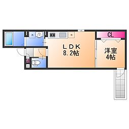 ALEGRIA北助松South 1LDKの間取図画像