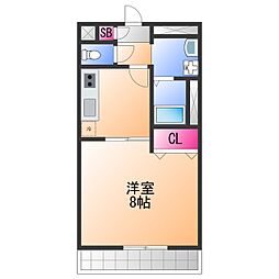 アムール 高松東 1階1Kの間取り
