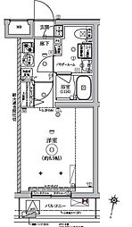 RELUXIA西馬込 2階1Kの間取り