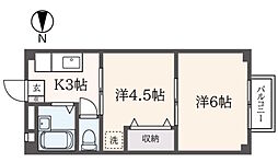 サニーホームズ浜田山 2Kの間取図画像