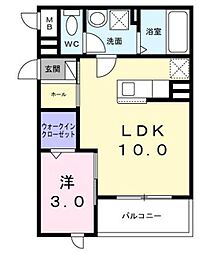 カーサ アヴァンツァーレ 1LDKの間取図画像