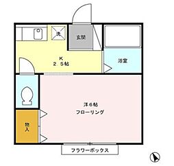 セブンハイツ 1Kの間取図画像