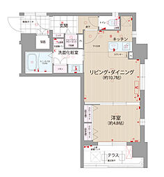 ベラジオ西陣聚楽 1階1LDKの間取り