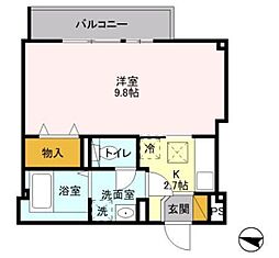パルクヴィラージュK 1Kの間取図画像