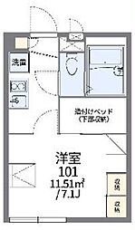 レオパレスsunflower 1Kの間取図画像