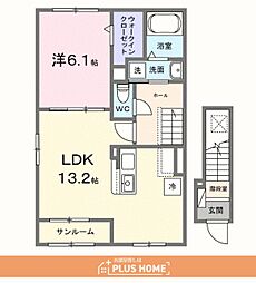 ルチェリデA 1LDKの間取図画像