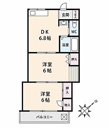 花みずき5 2DKの間取図画像