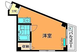 サンハイム 3階ワンルームの間取り