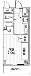 T'sgarden都筑ふれあいの丘 ワンルームの間取図画像