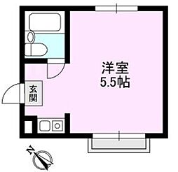 ターキーズ田園調布第1 ワンルームの間取図画像