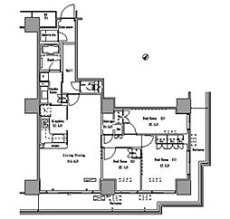 パークアクシス豊洲 3LDKの間取図画像