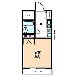 ペガサスマンション百合ケ丘 1Kの間取図画像