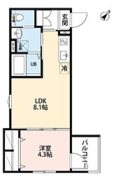 Cullinan Neko 1LDKの間取図画像