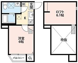 アレーゼ本大久保 1階1Kの間取り