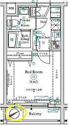 レイリス二子新地ザファースト 3階1Kの間取り