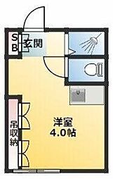 CPかなめ 2階ワンルームの間取り