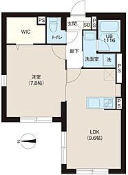 レピュア大山レジデンス2 4階1LDKの間取り