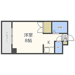 H.B.HOUSE 1Kの間取図画像