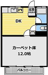 三晴マンション 1階1DKの間取り