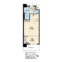 スプランディッド中百舌鳥 3階1LDKの間取り