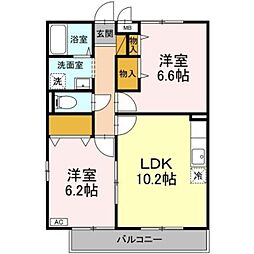 サンモールハウス 2LDKの間取図画像