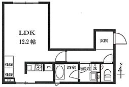 グランクルール自由が丘 1LDKの間取図画像