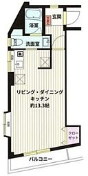 YSコート 3階ワンルームの間取り