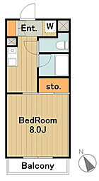 ファーストタウン中央 1Kの間取図画像