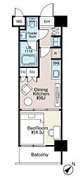 ベルファース大森North 1DKの間取図画像