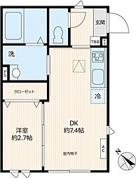 ビューノ上池袋 1階1DKの間取り