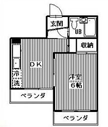 SKビル 1DKの間取図画像