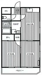 エミネンスマンション 2DKの間取図画像