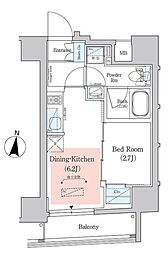 アーバネックス西新宿2 1DKの間取図画像