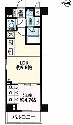 プレール・ドゥーク大島 1LDKの間取図画像