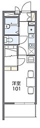 レオパレスかいと 1Kの間取図画像