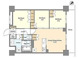 グランカーサ瑞江 2階3LDKの間取り