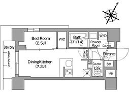 コンフォリア・リヴ新中野サウス 4階1DKの間取り