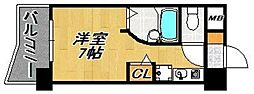 ルネスロワール天神サウス ワンルームの間取図画像