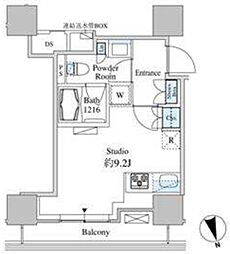 ベルファース芝浦タワー 12階ワンルームの間取り