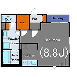 ジュネス西麻布 3階1Kの間取り
