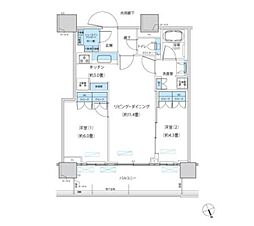 パークシティ柏の葉キャンパスザ・ゲートタワーウエスト 2LDKの間取図画像