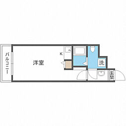 エクシード大名 1Kの間取図画像