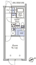 西武新宿線 新井薬師前駅 徒歩3分の賃貸マンション 2階1Kの間取り