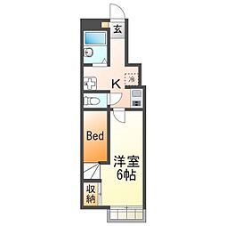 多摩都市モノレール 大塚・帝京大学駅 徒歩21分の賃貸アパート 1階1Kの間取り