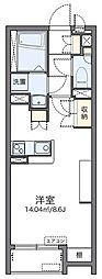 レオネクストラフォンテ ワンルームの間取図画像