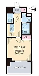 クレストヒル桃ケ丘 1Kの間取図画像