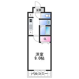 Feliz高石 1階1Kの間取り